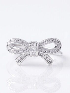 Bow Ribbon Ring, 925 Sterling Silver Charmed Aroma Bow Collection